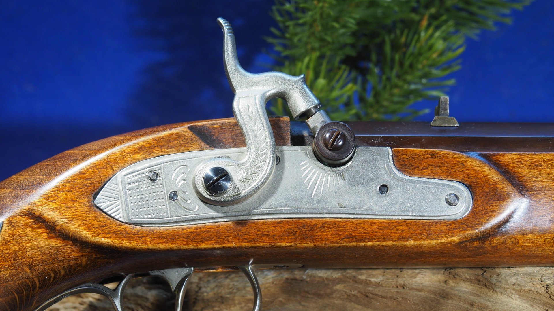 Jukar Spain Kentucky-Pistole, Modell "Silver" Luxus, Kal: .45 Perk., Guter Zustand ! – Bild 3