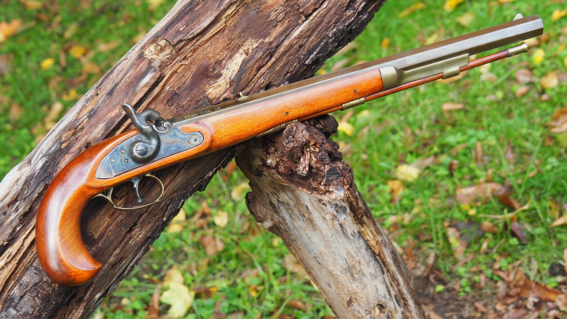 Italienische Vorderlader-Pistole, Modell "Bounty-Hunter", Kal: .45 Perk., Guter Zustand ! – Bild 1