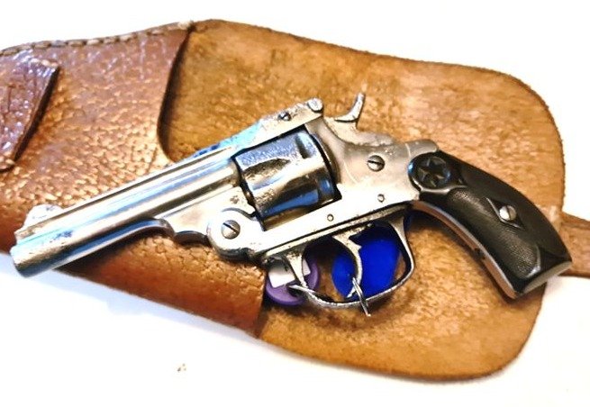 PARKER Belgischer Top-Break Revolver Kal. .32 S&W um 1900 | Webley-System | ELG | Krone/U | mit Hols – Bild 2