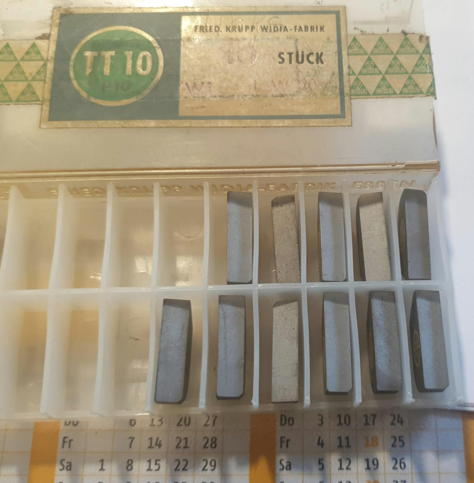 11 Teile, Büchsenmacherwerkzeug Wendeschneidplatten Schneidplatten TT10, P10, Widia Hartmetall – Bild 1