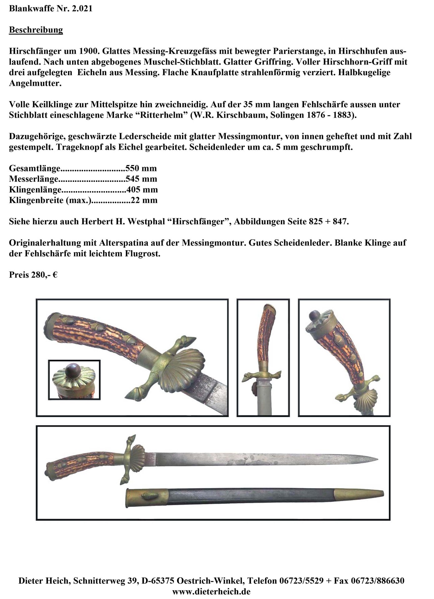 Preiswerter Hirschfänger – Bild 3