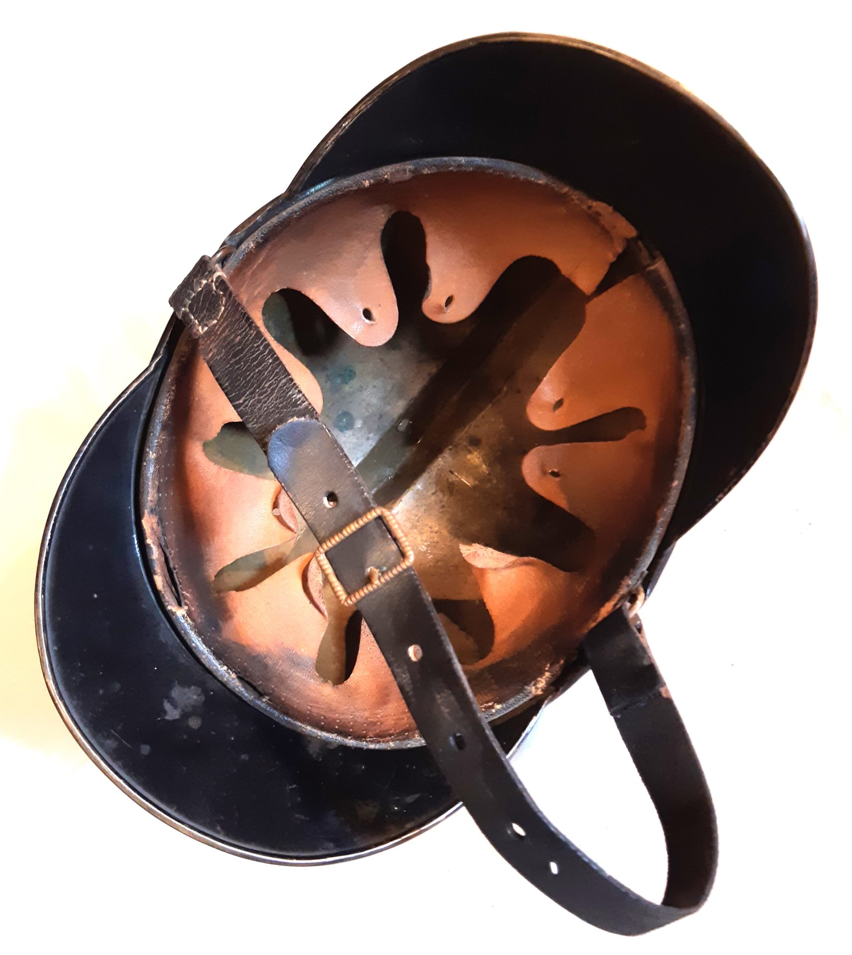 Helm Feuerlöschpolizei Freiw. Feuerwehr Messing 3. Reich – Bild 4