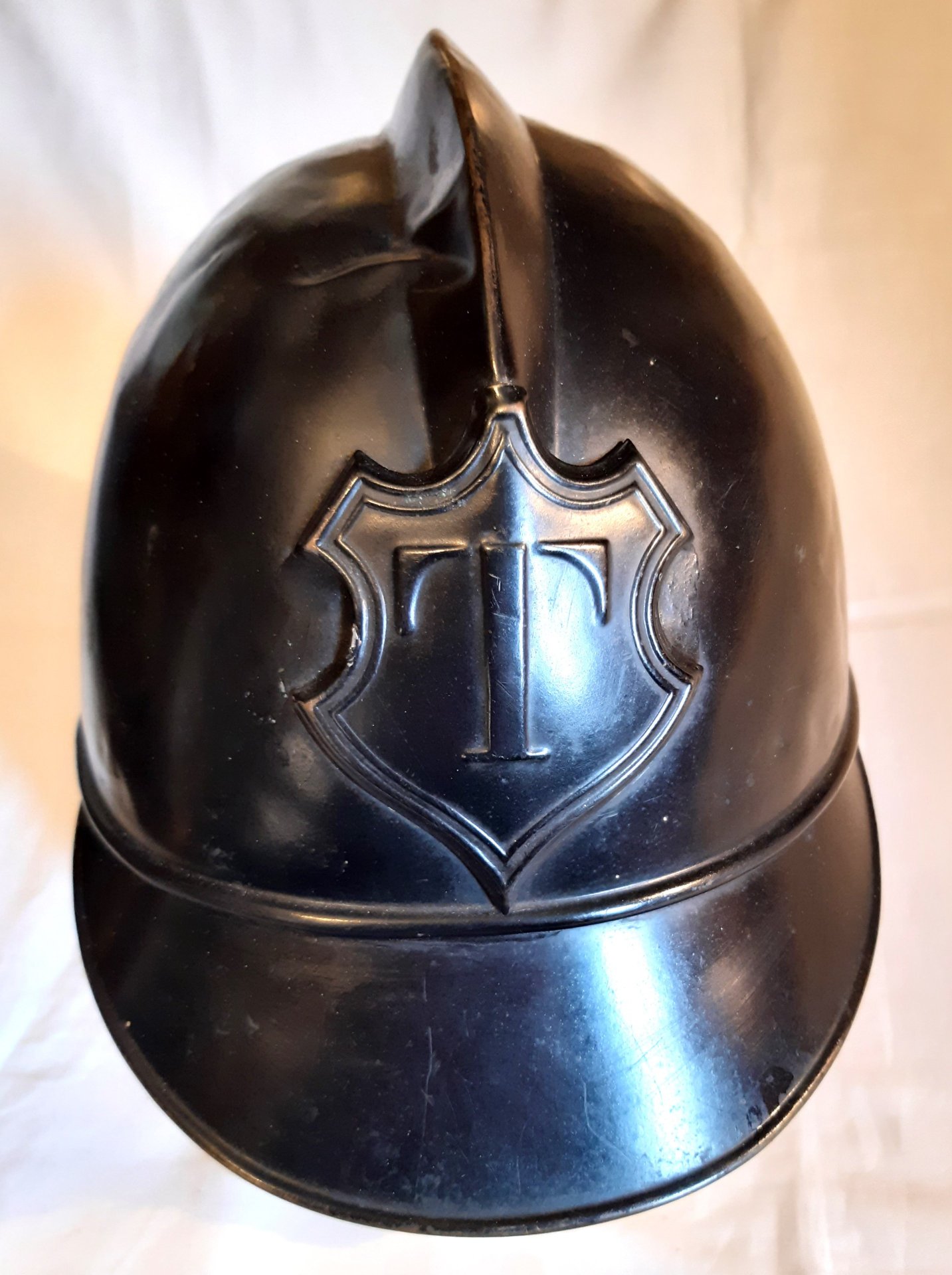 Helm Feuerlöschpolizei Freiw. Feuerwehr Messing 3. Reich – Bild 3