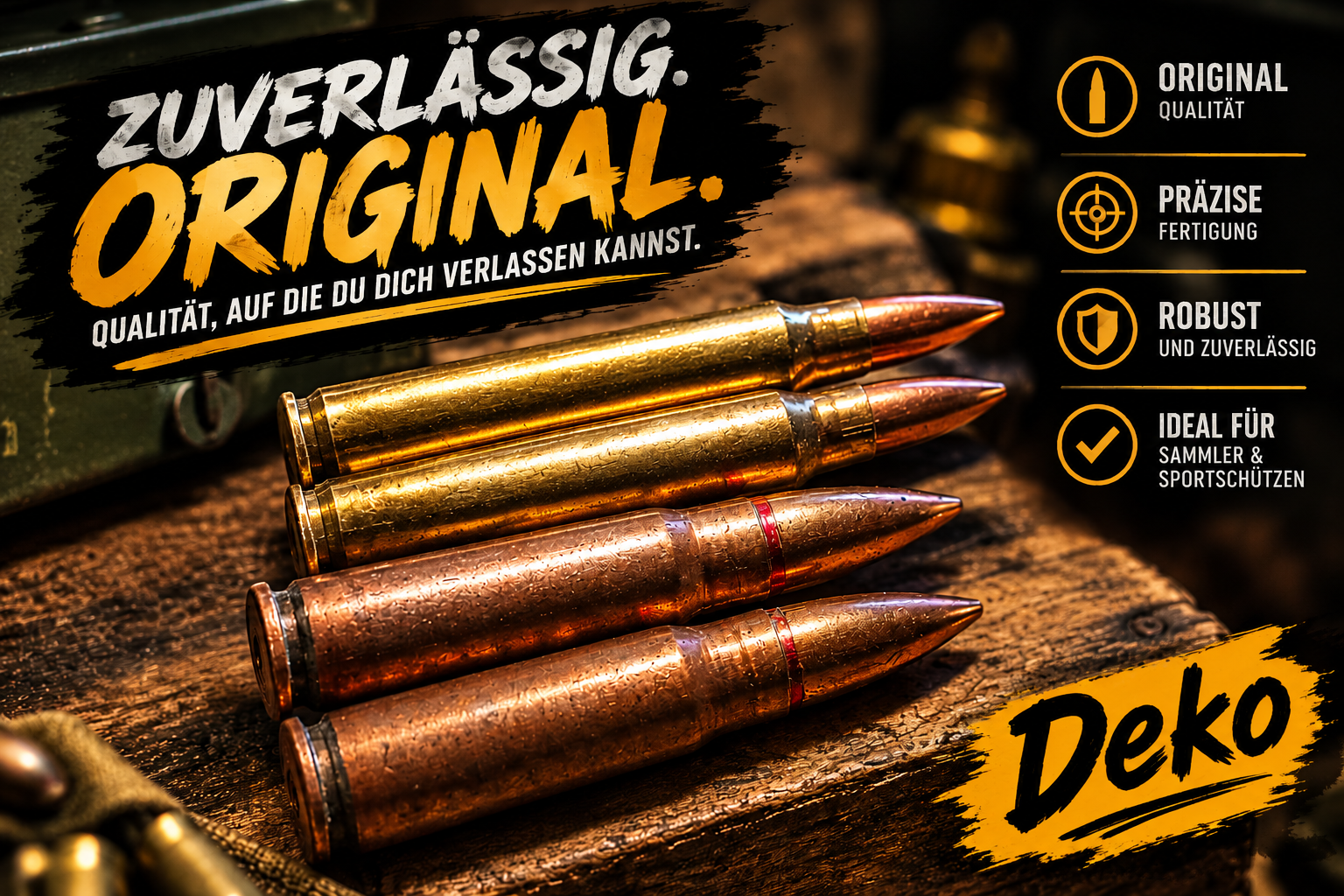 Deko Munition AK47, M16, AR15 -- 4 Stück – Bild 1