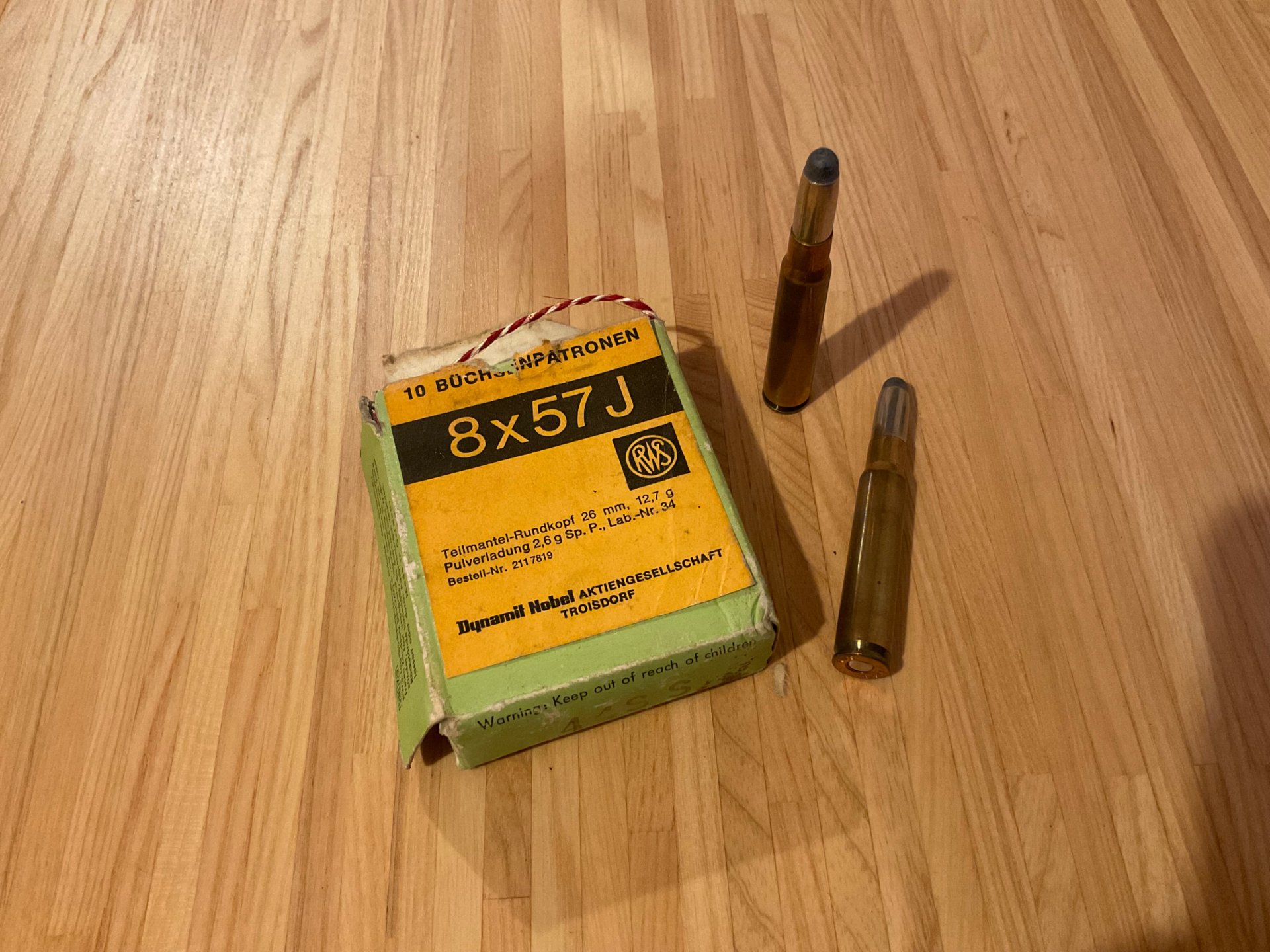 8x57 I RWS Teilmantel Rundkopf 12,7g/196gr 9Patronen 8 x 57 – Bild 1