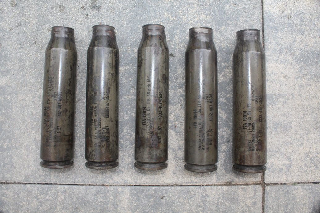 oerlikon 35mm 35x228 stahl Hülsen Finnland markiert & inkmarken . zb Gepard , abwehr flak – Bild 1
