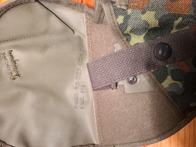 BW Pistolentasche /Koppeltasche / Holster für P1 / P38 Textil Flecktarn – Bild 4