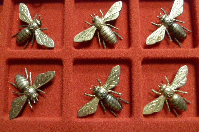 Greifenkunst DLV 32 Bienen 835 Silber + 2 Königsbienen und Bernstein Ag 835 DLV – Bild 2