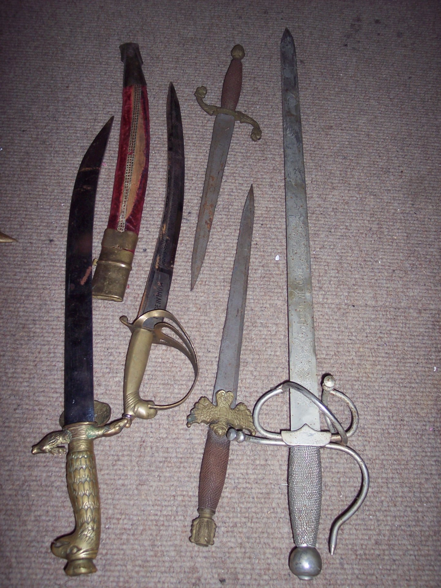 Konvolut Sammlung Rapier Dolche Messer Degen Schwert Pappenheimer unbekannt Dachbodenfund – Bild 2