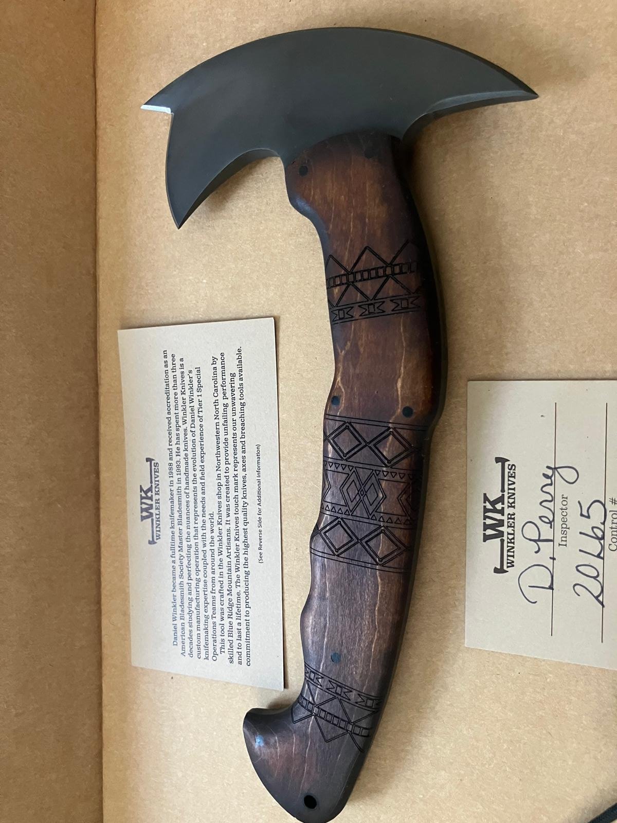 Winkler Knives RnD Compact Axe Axt – Maple Tribal Front Spike – Bild 5