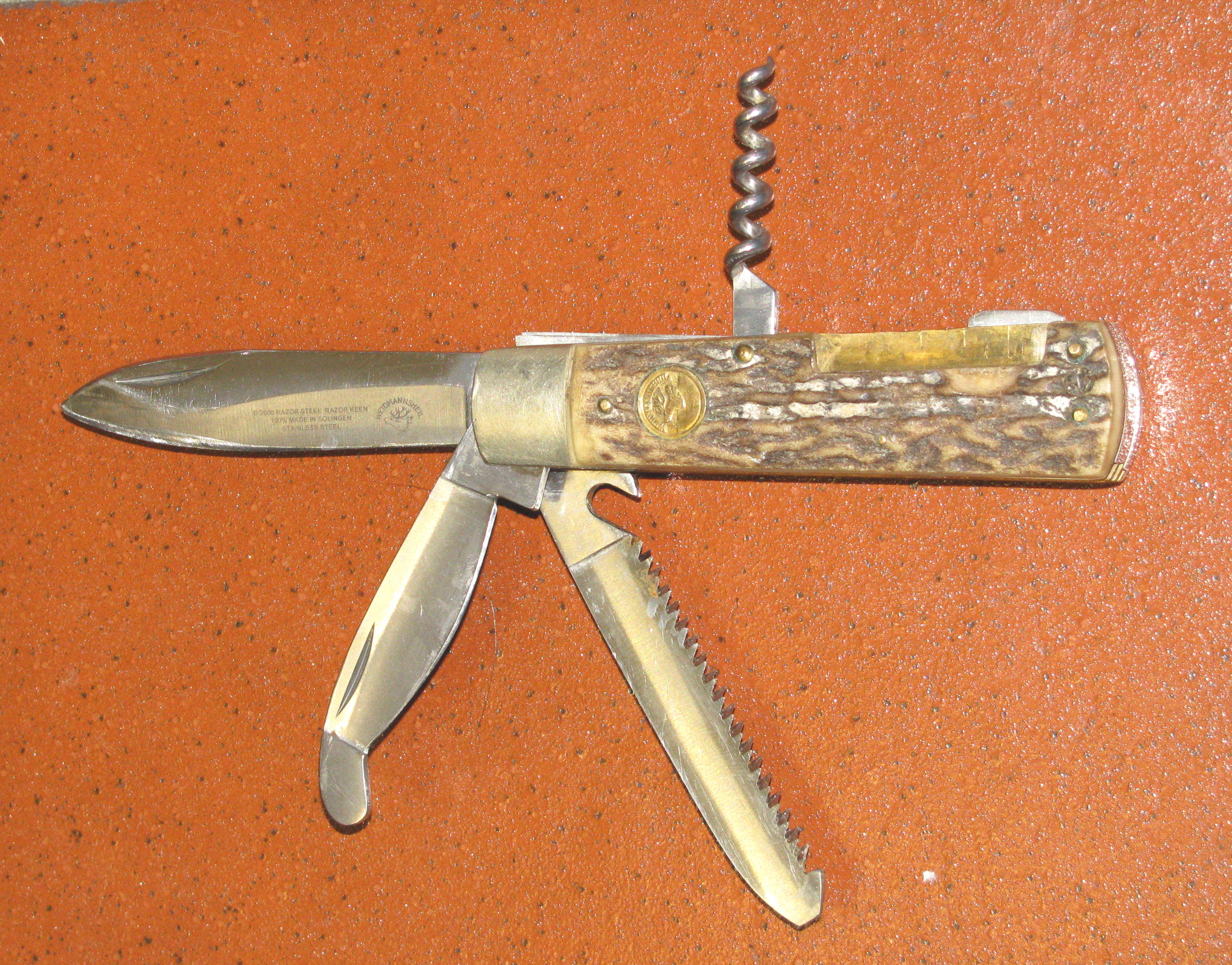 RAZOR KEEN WAIDMANNSHEIL Taschenmesser mit Horn / Fehler – Bild 1