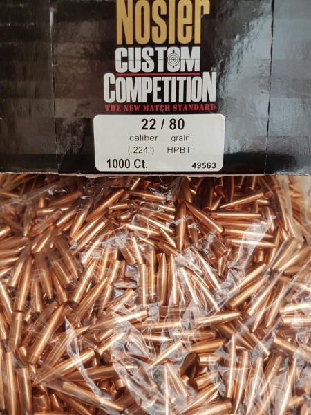 .224/80grs HPBT Nosler Competition Geschosse 100 stk #49563# SSZ Berka – Bild 1