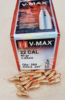 .224/40grs Hornady V-Max Jagdgeschosse 250 Stk No. 22416 # SSZ Berka – Bild 1