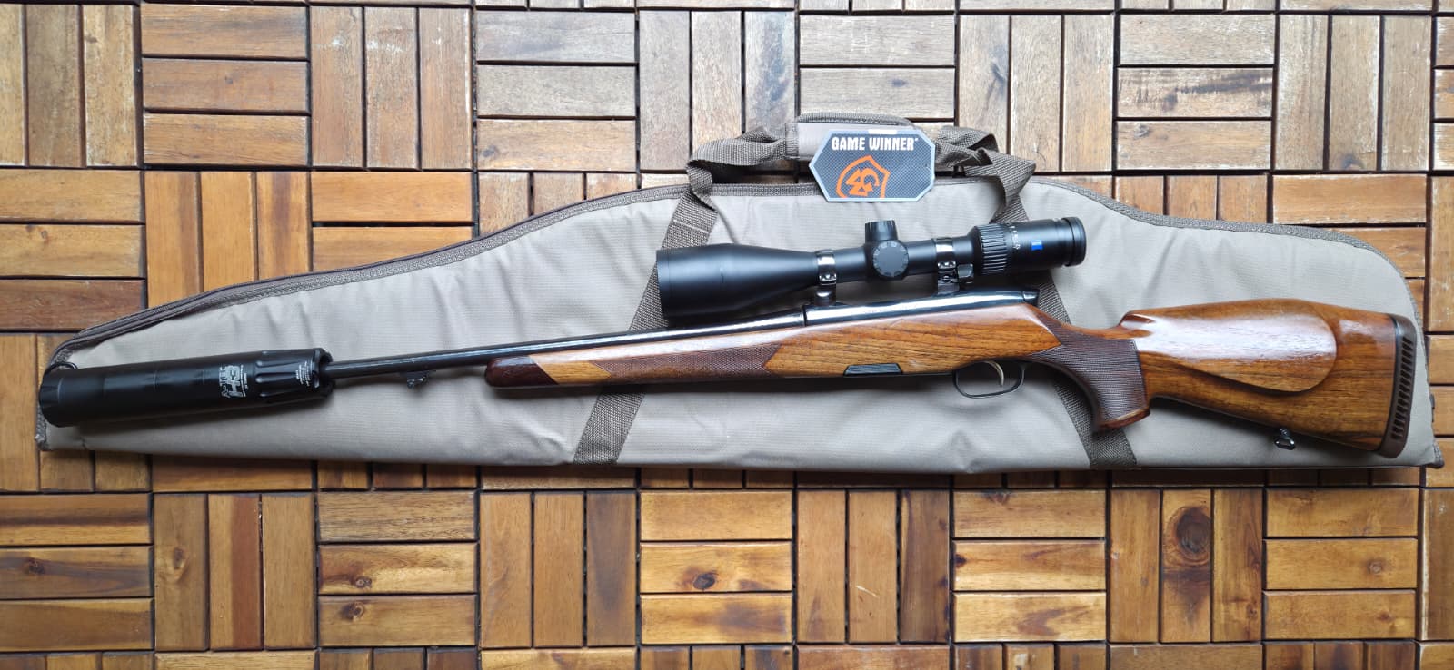 Gebrauchte Steyr Mannlicher Luxus im Kal. .30-06 mit ZEISS Zielfernrohr Conquest V4 3–12x56,A-Tec H3 – Bild 2