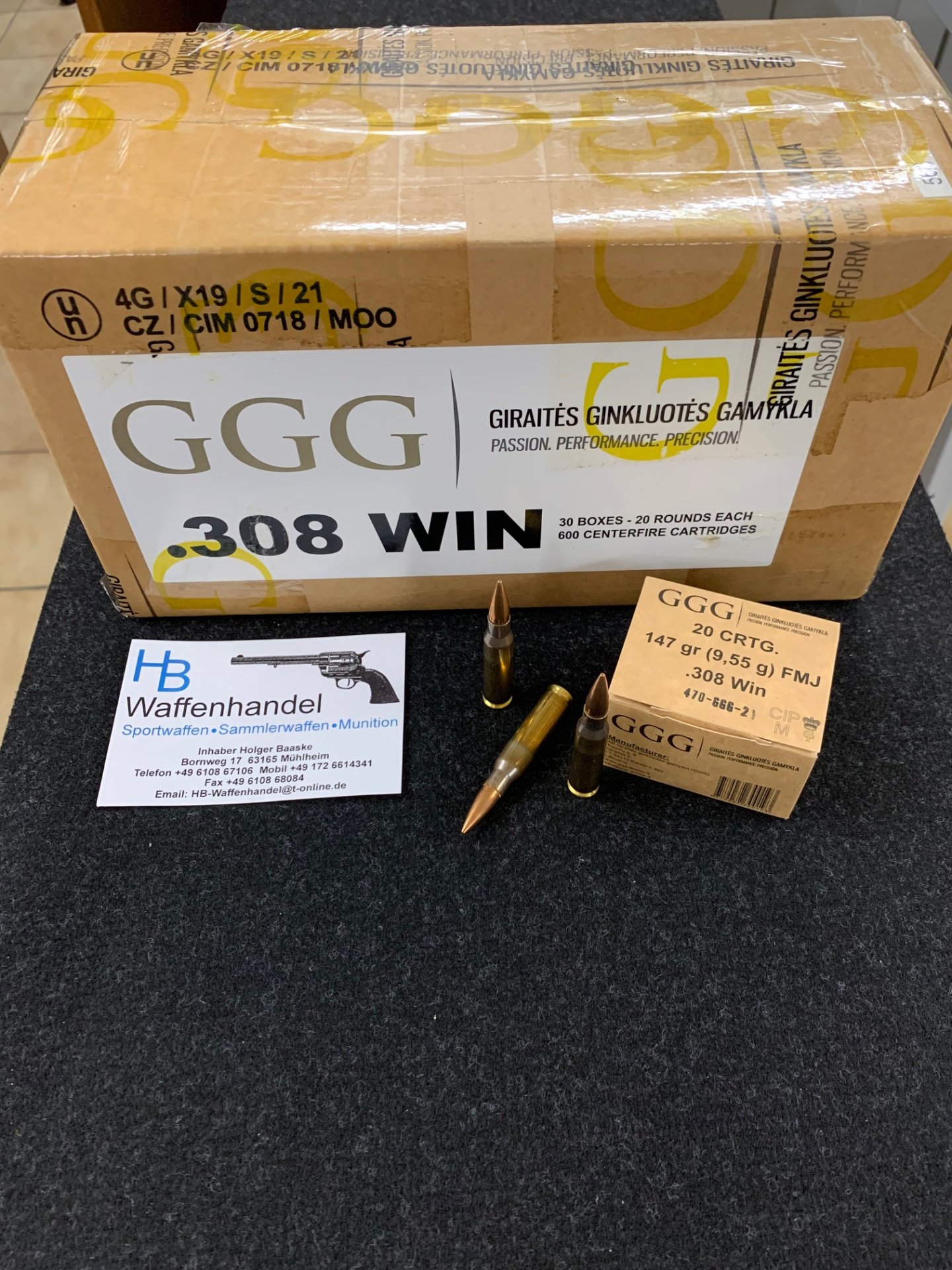 Munition GGG .308Win 147grain FMJ – Bild 1