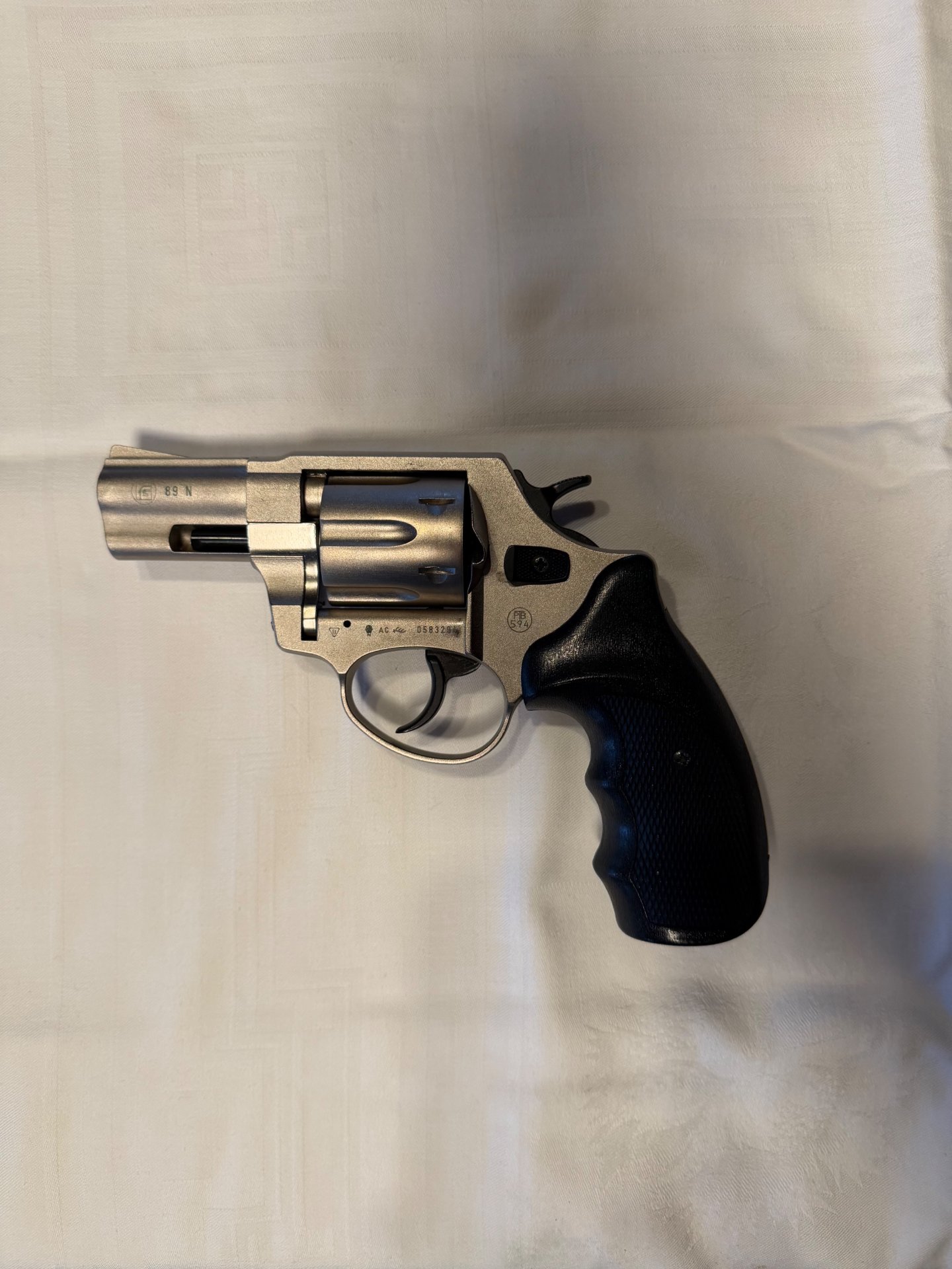 Röhm RG 89 N Schreckschussrevolver 9 mm R Knall, PTB 594, mattnickel, mit Pyrobecher und Anleitung – Bild 3
