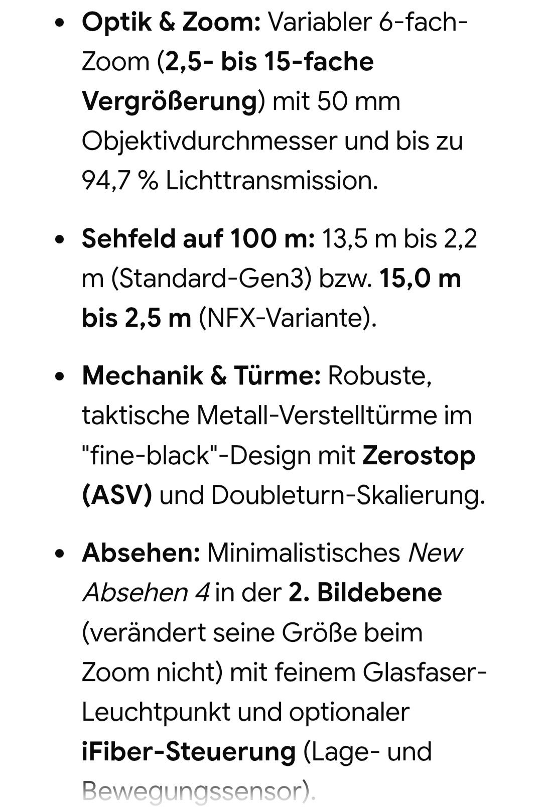 DDoptics 2,5 - 15 x 50 V6, Gen 3, Absehen mit Leuchtpunkt und IFiber – Bild 4
