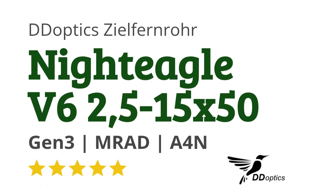 DDoptics 2,5 - 15 x 50 V6, Gen 3, Absehen mit Leuchtpunkt und IFiber – Bild 2