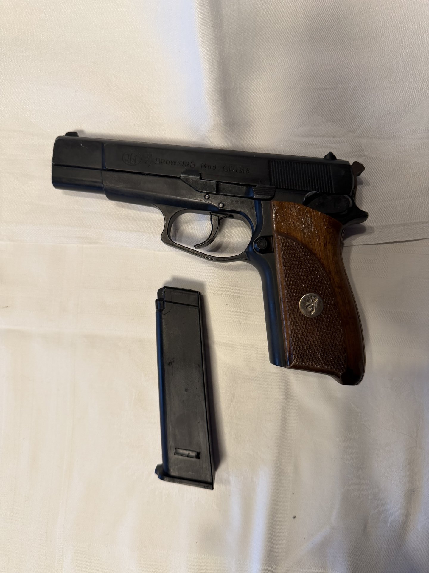 Umarex Browning GPDA8, 8 mm K, PTB, Made in West Germany, Holzgriffschalen – Bild 2