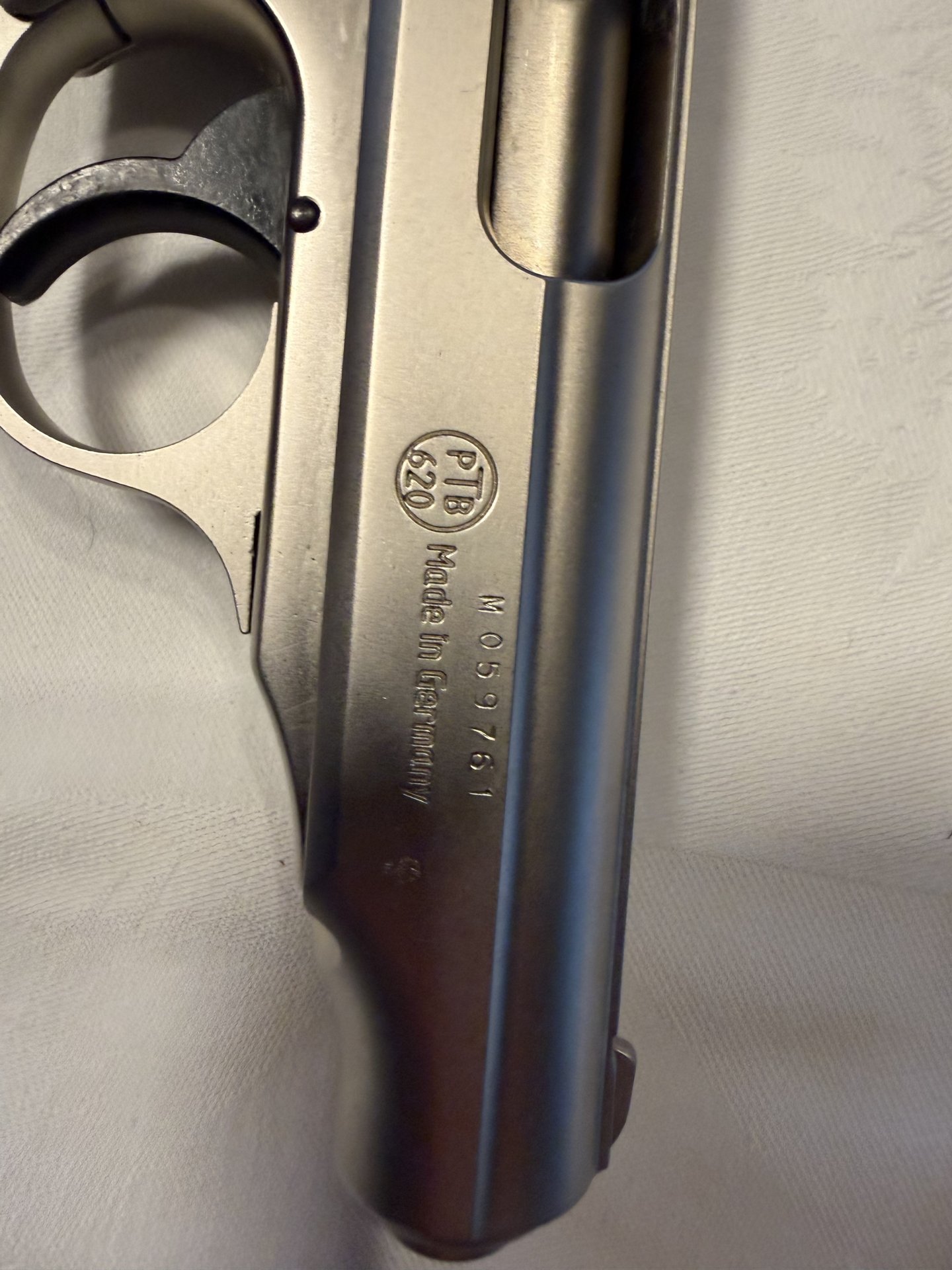 Walther PP Schreckschuss 9 mm P.A.K., nickel, PTB 620, ungeschossen, Bestzustand – Bild 4