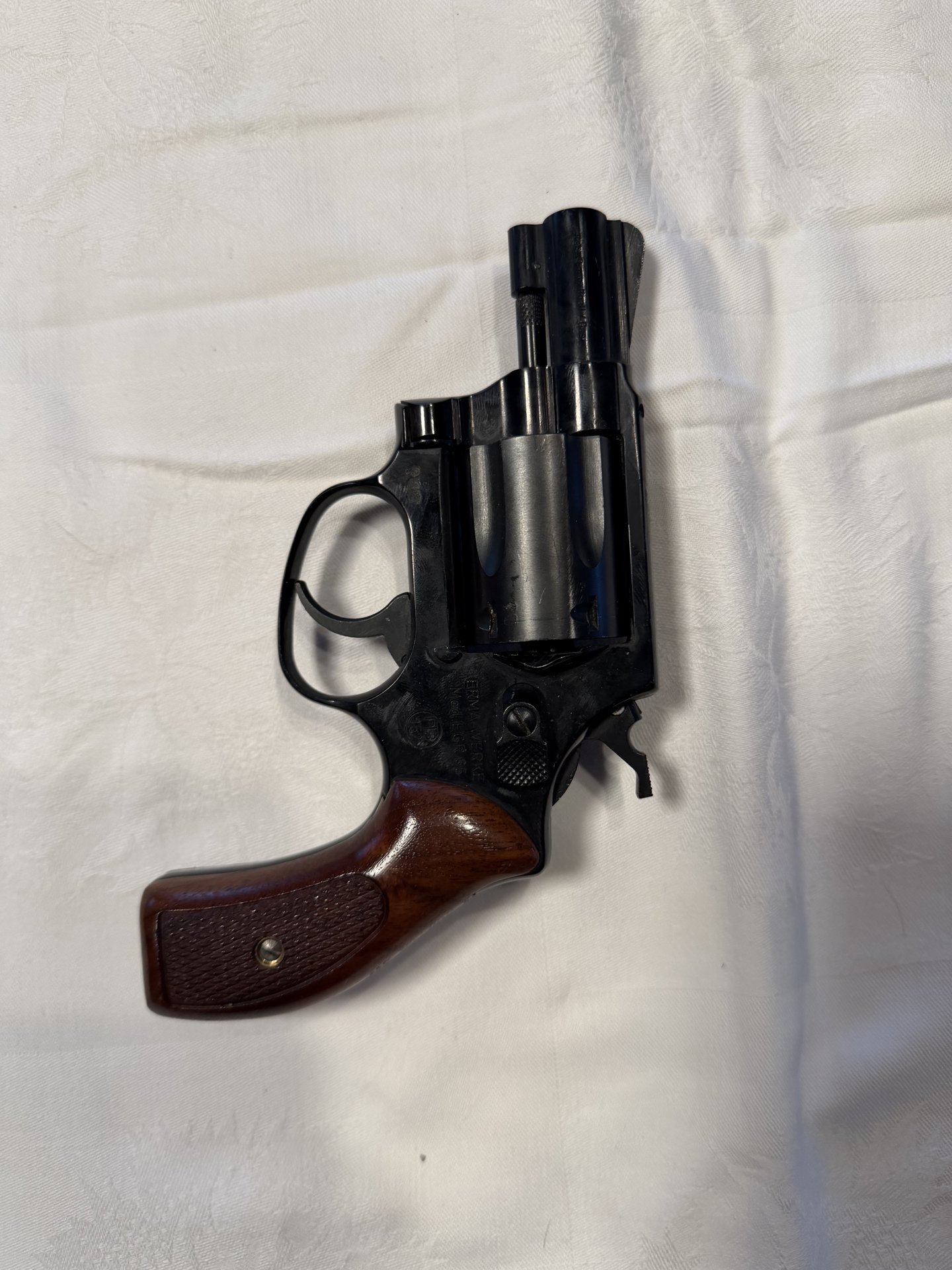 ERMA EGR 66 Schreckschussrevolver 9 mm R.K., PTB 162, Made in Germany, Holzgriffschalen – Bild 4