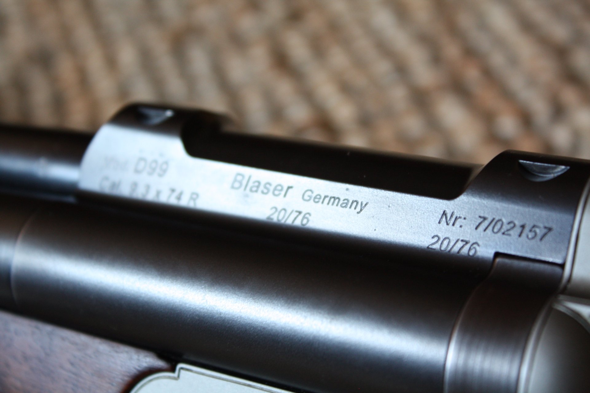 Blaser D99 Drilling 9,3x74R 20/76 .222 7x57R Keller Simmann Einsteckläufe – Bild 2