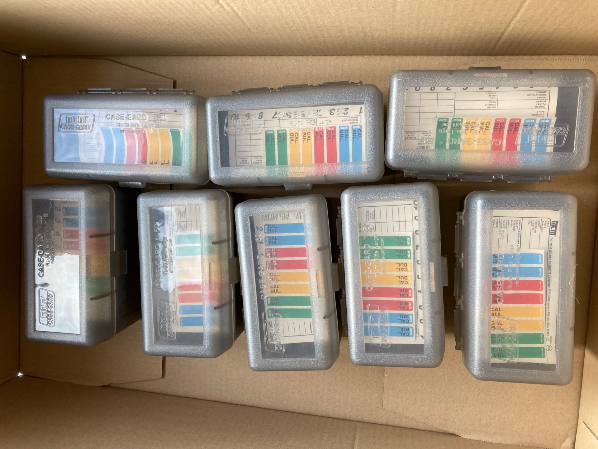 8x Patronenbox MTM CaseGuard 50 grau RL-50 – Bild 1