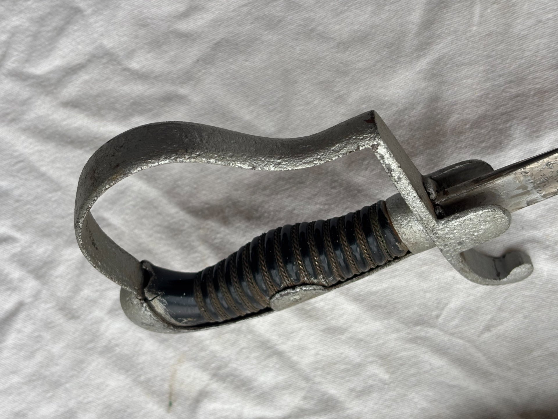 Preußen Artillerie Säbel Top Klingenätzung. 3.Preuß Art.Rgt. Kanonier Zug. Schwarze Metall Scheide – Bild 13