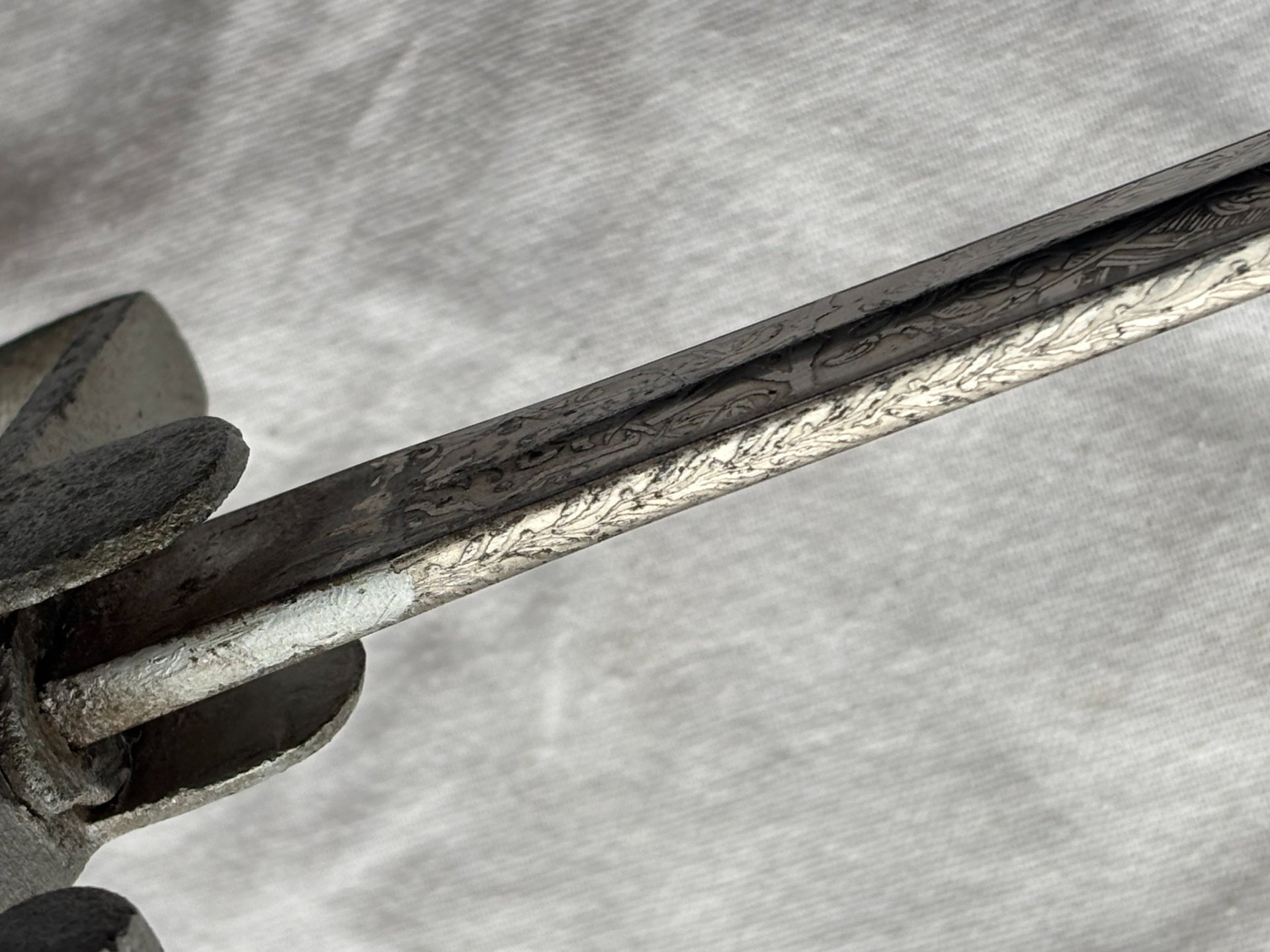 Preußen Artillerie Säbel Top Klingenätzung. 3.Preuß Art.Rgt. Kanonier Zug. Schwarze Metall Scheide – Bild 11