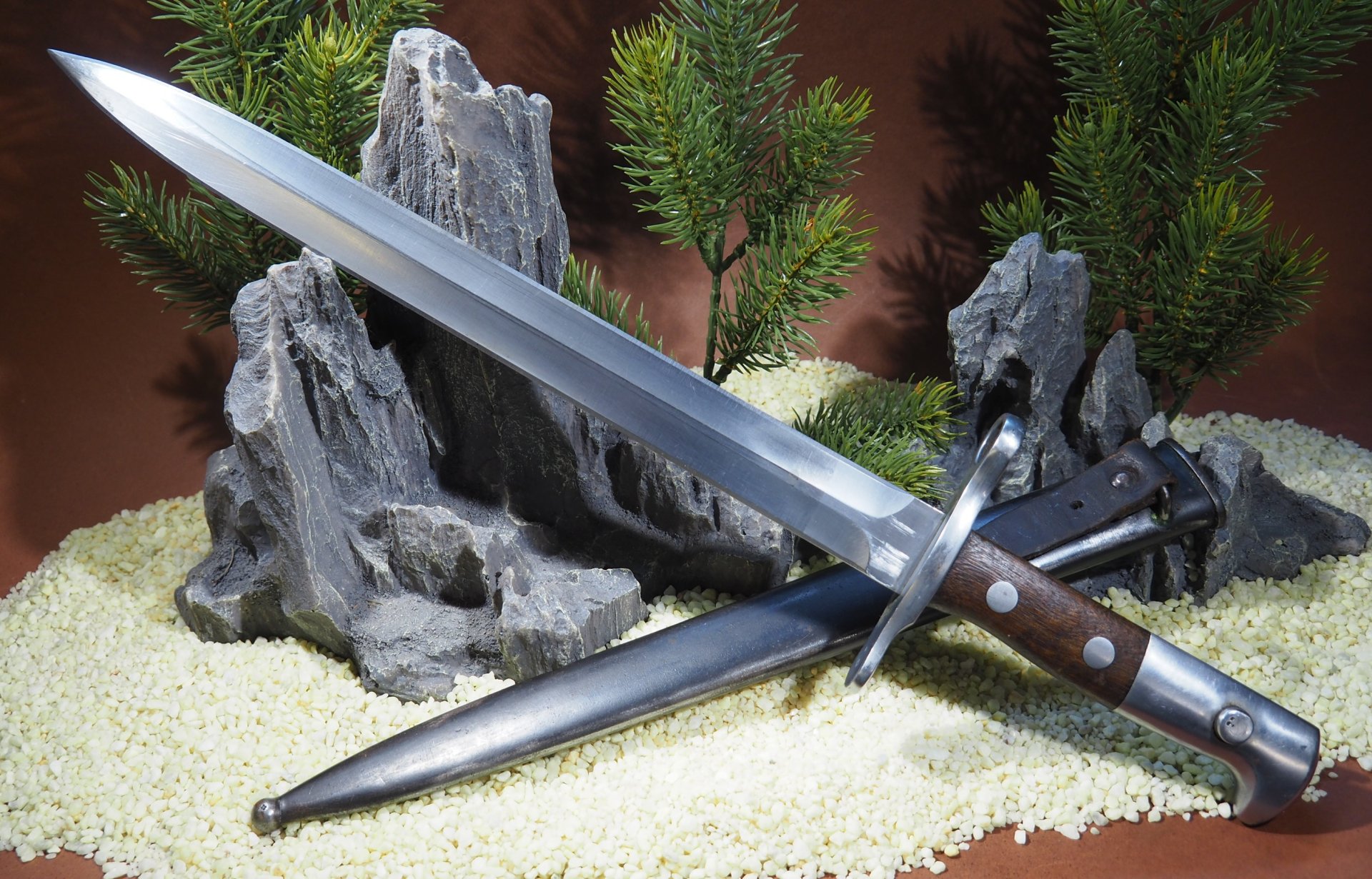 Sammlerstück ! Original Bajonett M1918 für K11 und K31 "Elsener Schwyz Victoria", mit Scheide, TOP ! – Bild 1