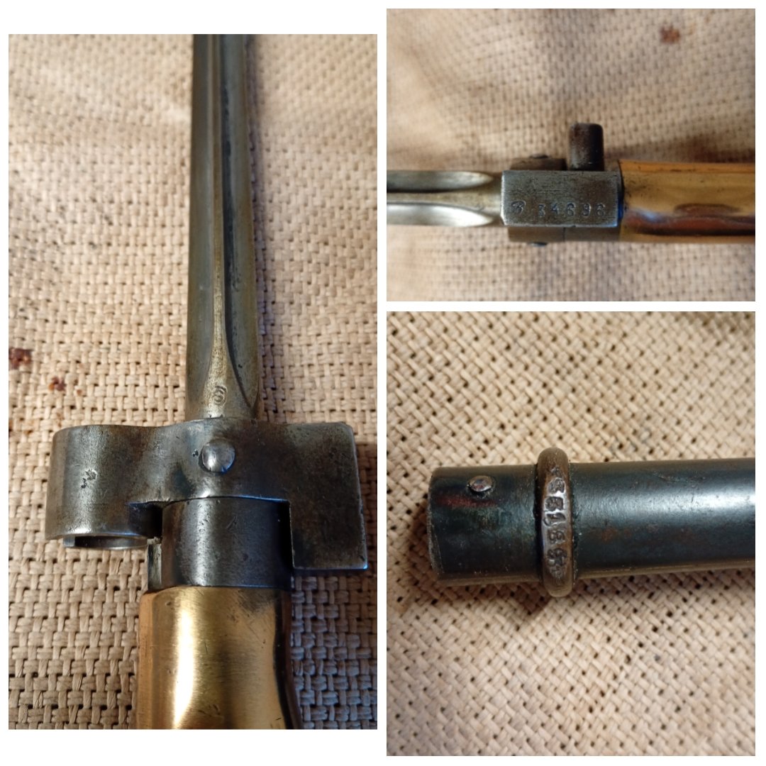 Französisches Lebel-Gewehrbajonett Modell 1886/15 aus dem Ersten Weltkrieg mit Schei – Bild 3