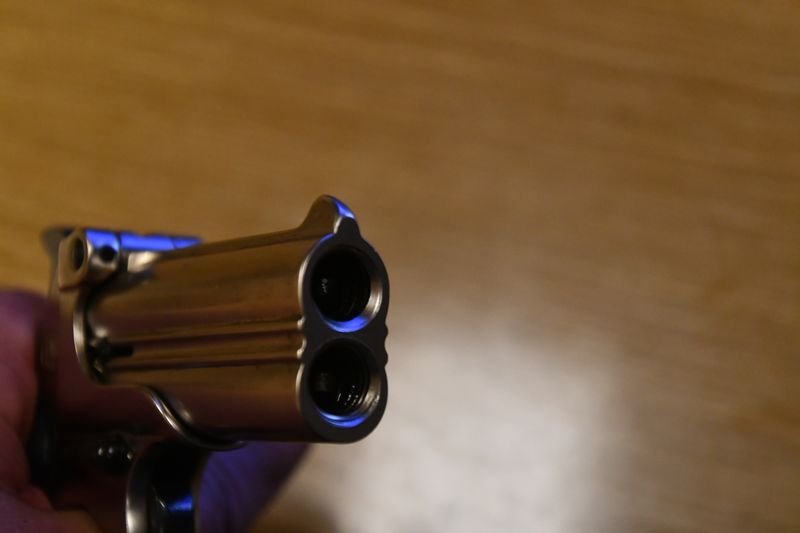 Derringer NORIS Twinny Kal. 9mmR Knall silber matt – Bild 5
