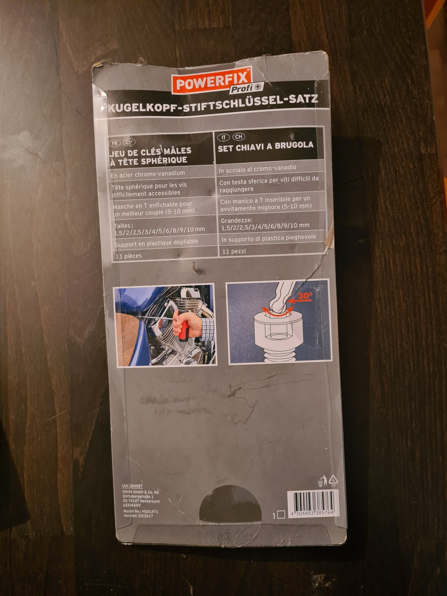 Powerfix Kugelkopf-Stiftschlüsselsatz 1,5–10 mm – Chrom-Vanadium – neu OVP Inbus Werkzeug – Bild 2