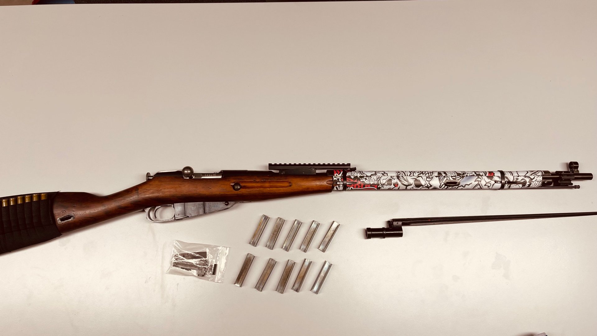Repetierbüchse Mosin Nagant ( 1950 ) Kal. 7,62x54R mit original Bajonett – Bild 1