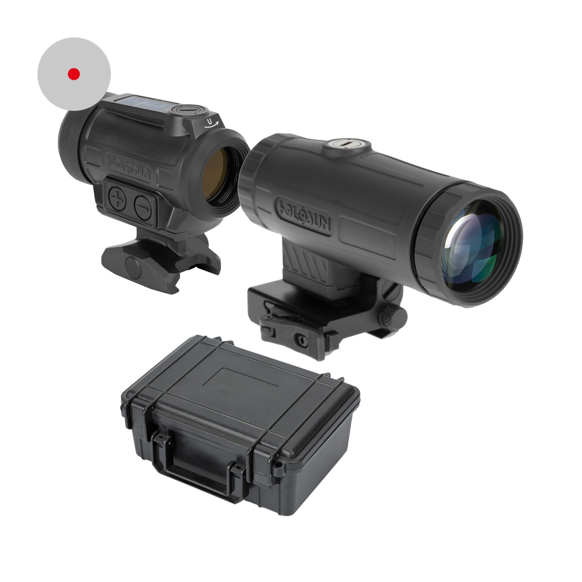 Holosun ARO-CORE-RD2 Reflexvisier mit HM3X Magnifier, Set, 2 MOA Rotpunkt, 3-fach – Bild 1