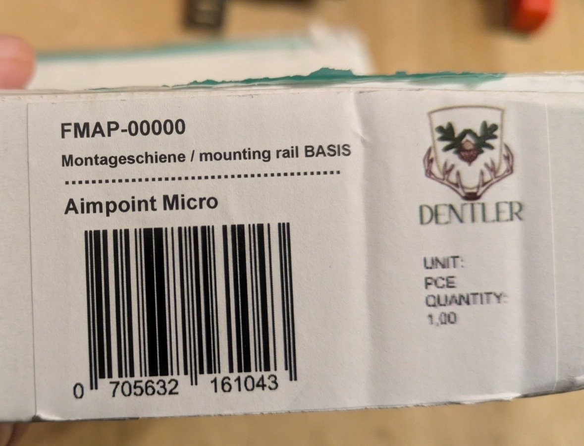 Dentler Montageschiene BASIS (DURAL) für Aimpoint Micro H1/H2/T1/T2 OVP – Bild 2