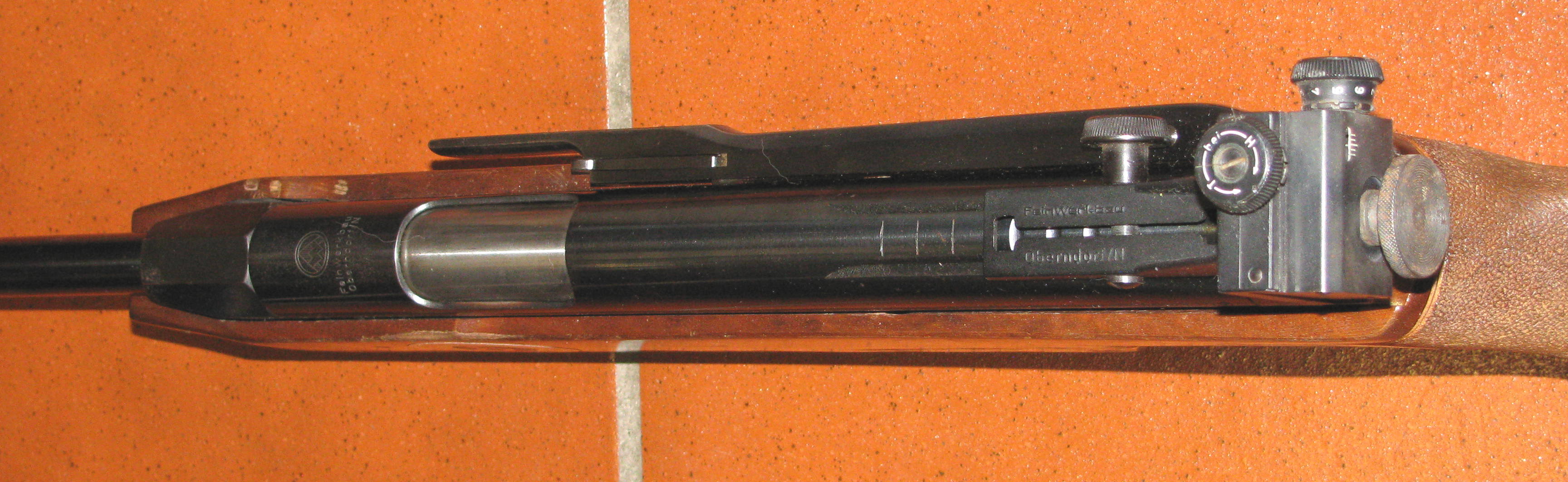 Feinwerkbau Luftgewehr, ein Feinwerkbau Mod. 300 S in Kal. 4,5mm mit F - Zeichen und orginalen Diop – Bild 4