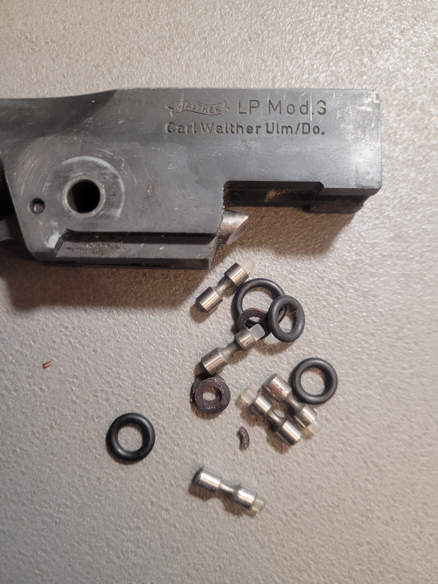 Walther Mod 3 Lufpistole Kleinteile Lauf Ventile Dichtungen – Bild 2