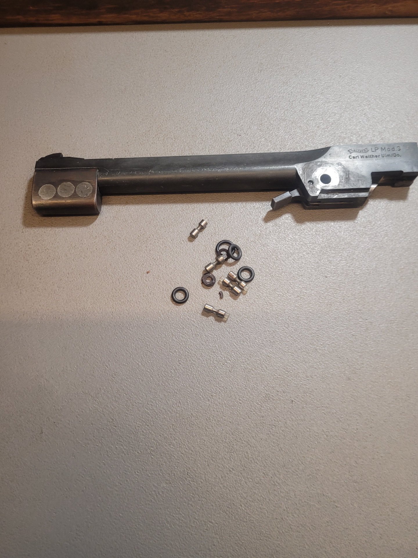 Walther Mod 3 Lufpistole Kleinteile Lauf Ventile Dichtungen – Bild 1
