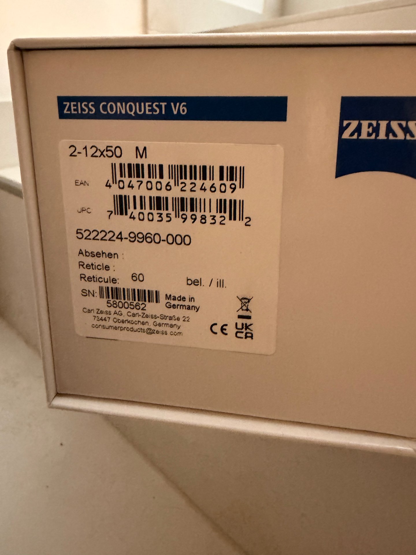 Zeiss Conquest V6 2-12x50 mit Schiene – Bild 3