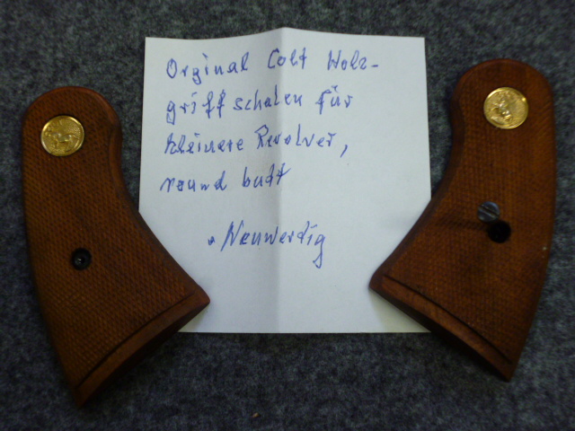 1 Paar Holzgriffschalen original Colt für kleine Revolver Round Butt – Bild 1