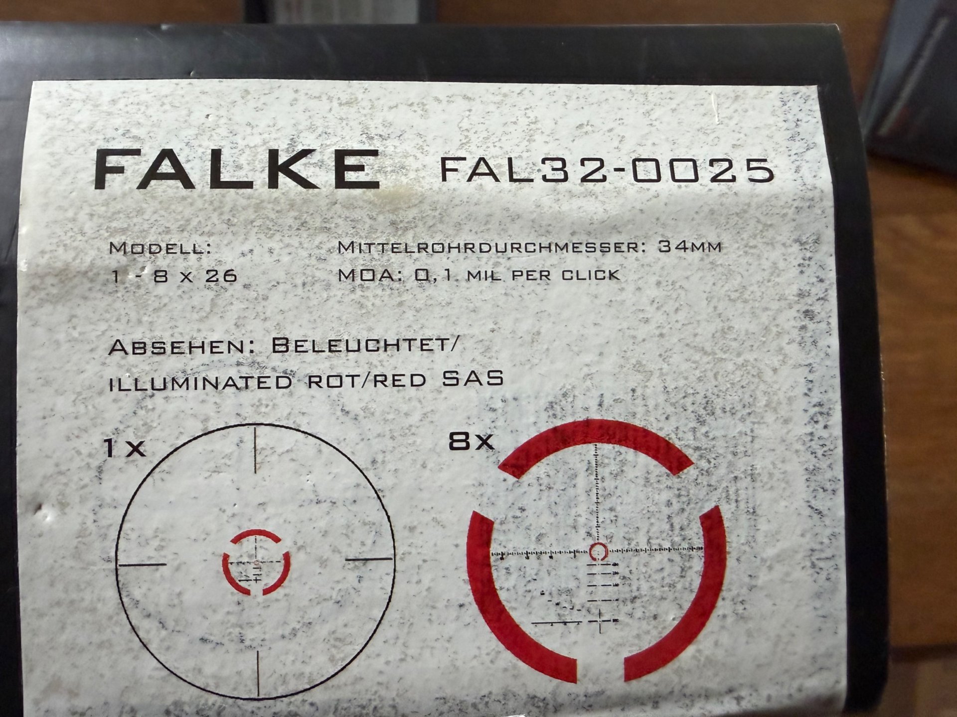 FALKE ZF 1-8x26 mit UTG Montage AIR 42250 – Bild 2