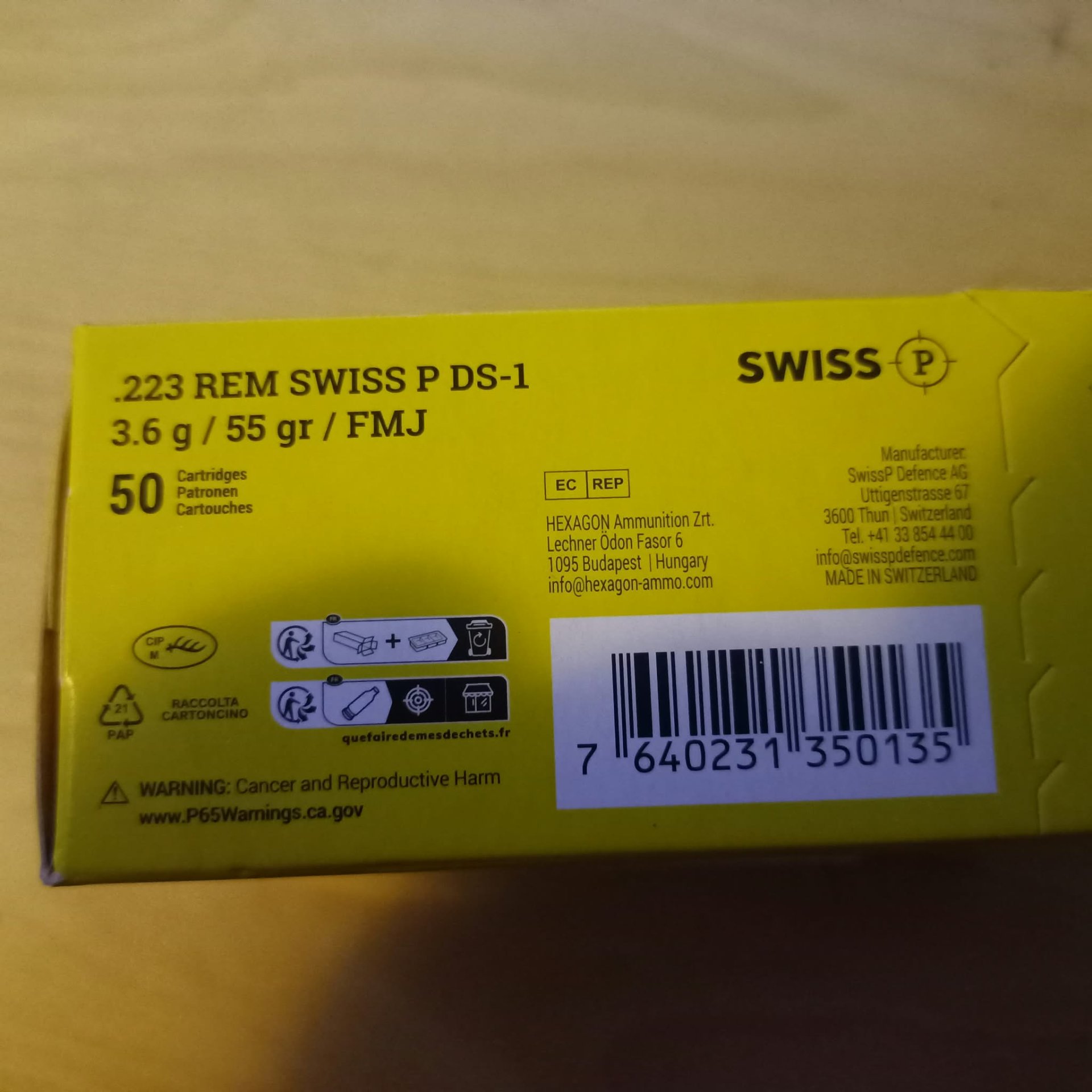 70 Schuss .223 Swiss P DS-1, FMJ – Bild 1
