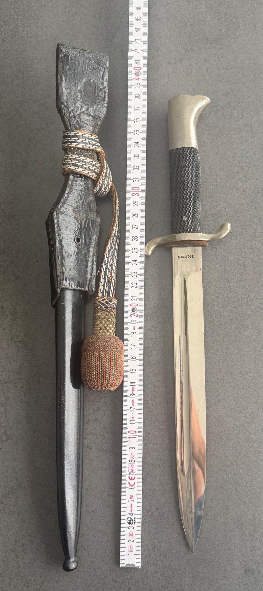 Ausgeh Seitengewehr WK2 Feuerschuzpolizei , Feuerwehr mit Portepee, Faustriemen , Koppelschuh – Bild 2