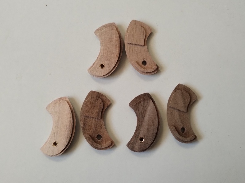 3 Paare Holzgriffschalen für Röhm Little Joe (blank+Fischschuppen+klassisch) – Bild 2