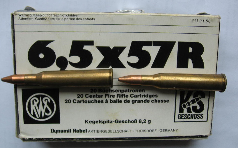 6,5x57R, RWS Kugelspitz-Geschoß 8,2g, 17Stück – Bild 1