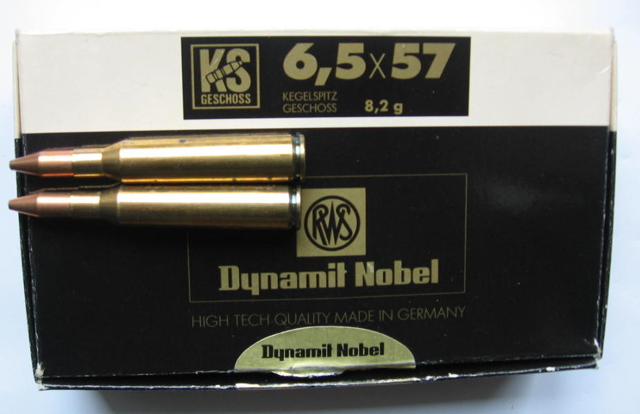 6,5x57 RWS Kugelspitz-Geschoß 8,2g, 12 Stück – Bild 1