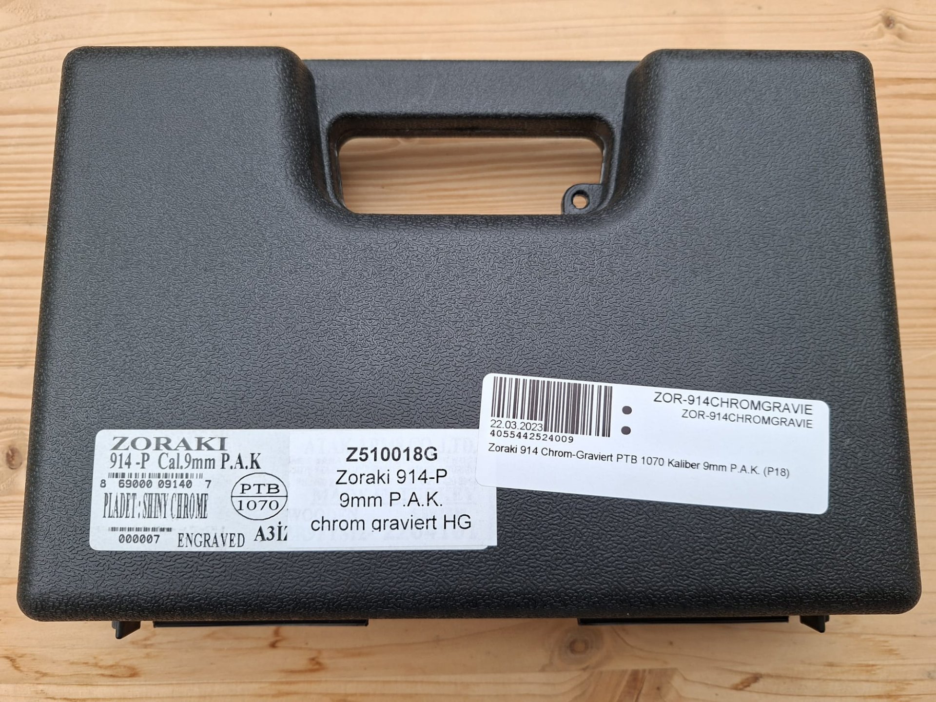Zoraki 914 Schreckschuss Pistole Kal. 9mm P.A.K. Chrom Graviert – Bild 5