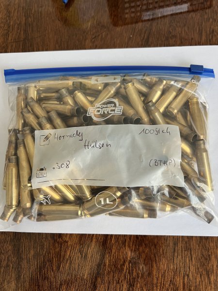 100 Hülsen .308 von Hornady sortenrein gebraucht, unbehandelt – Bild 1