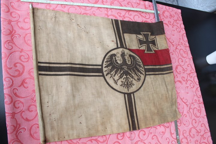 WkI. Original Fahne Kaiserliche Marine. In altersbedingt noch gutem Zustand. – Bild 2